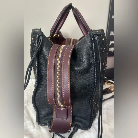 COACH Whiplash Rivets Rogue Bag 36 In Pebble Leather *Anniversary Rogue* - Picture 6 of 12
